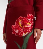 Carolina Herrera Floral jacquard cotton and wool midi skirt