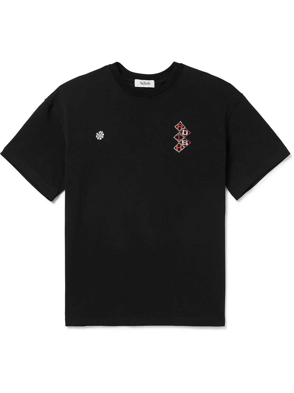 Adish - Logo-Embroidered Cotton-Jersey T-Shirt - Black ADISH