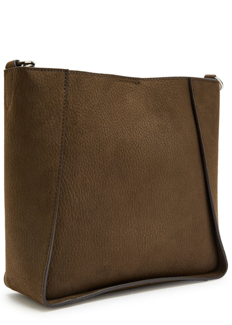 Stella Mccartney Logo Square Grained Faux Leather Cross-body bag - Moca - One Size
