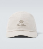 Loro Piana Logo linen baseball cap