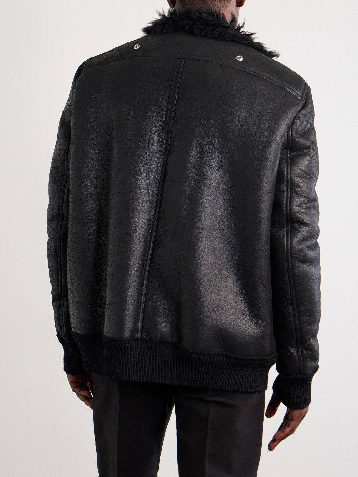 Rick Owens - Hollywood Flight Shearling Jacket - Black