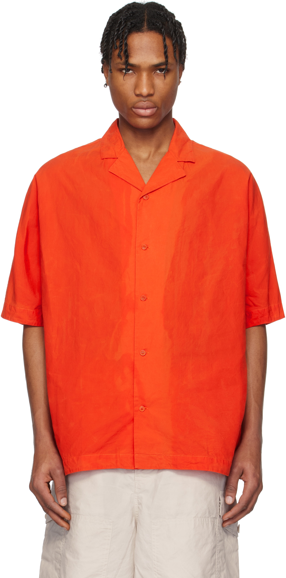 【CASEY CASEY】BIG RACCOURCIE SHIRT ORANGE CASEY CASEY Orange Big Raccourcie Shirt CASEY CASEY