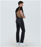 Versace Leather-trimmed jacquard belt bag