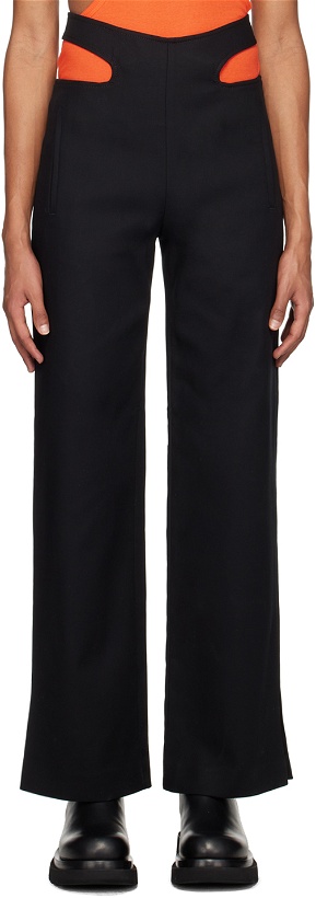 Photo: Dion Lee Black Y-Front Buckle Trousers