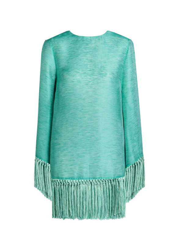Photo: Taller Marmo Claudia Linen-blend Mini Dress Aqua