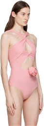 Magda Butrym Pink Twisted Cutout Bodysuit