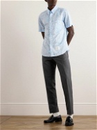 Thom Browne - Button-Down Collar Logo-Appliquéd Printed Cotton-Voile Shirt - Blue