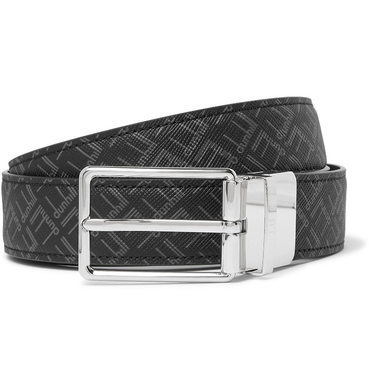 Photo: DUNHILL - 3cm Reversible Logo-Print Coated-Canvas and Leather Belt - Black