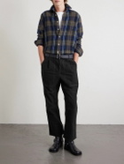 Folk - Assembly Straight-Leg Pleated Cotton-Blend Trousers - Black