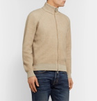 Brunello Cucinelli - Slim-Fit Ribbed Mélange Cashmere Zip-Up Sweater - Neutrals