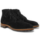 Viberg - Zabri Leather-Trimmed Suede Derby Boots - Black