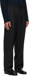 LE17SEPTEMBRE Black Two Tuck Wool Trousers