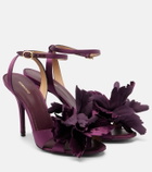 Ferragamo Ghilly 95 floral-appliqué satin sandals