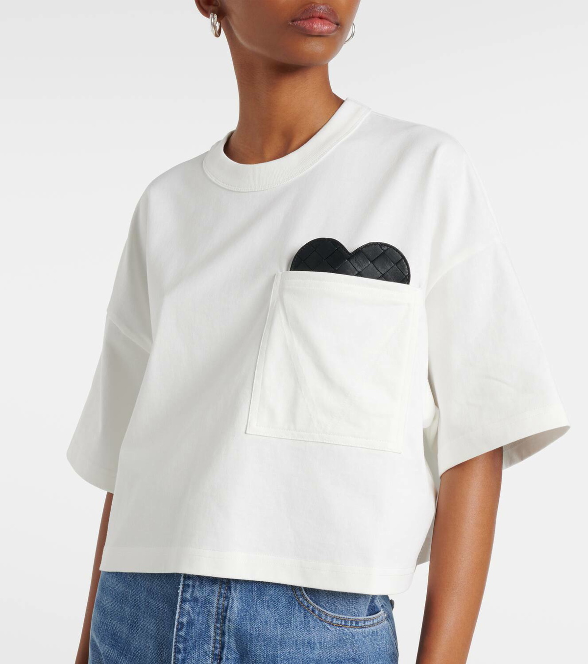 Bottega Veneta Heart-detail cropped jersey T-shirt