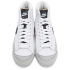 Nike White and Grey Blazer Mid 77 Sneakers