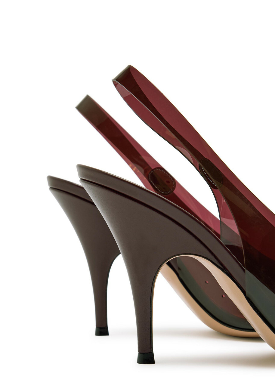 Gianvito Rossi Peep-toe Pvc and Leather Slingback Sandals Brown