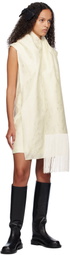 AO Yes Off-White Fringed Scarf Minidress