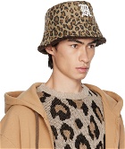R13 Beige Leopard Logo Bucket Hat
