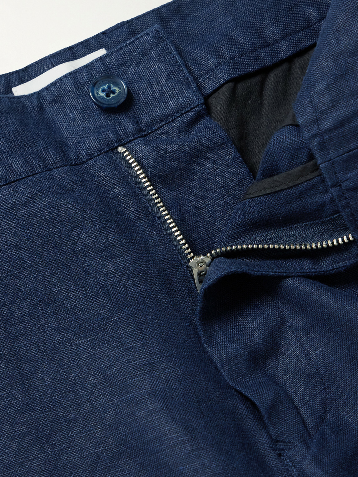 NN07 - Aden 1454 Straight-Leg Linen Suit Trousers - Blue