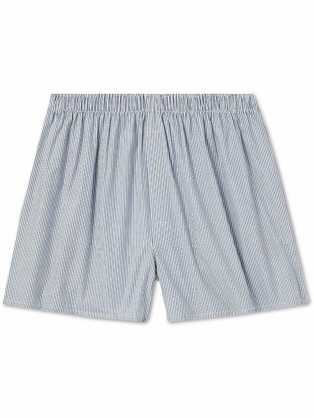 Photo: Sunspel - Striped Cotton Boxer Shorts - Blue