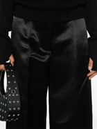 Peter Do Black Wide-Leg Satin Trousers