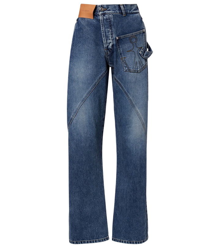 Photo: JW Anderson Embroidered high-rise straight jeans