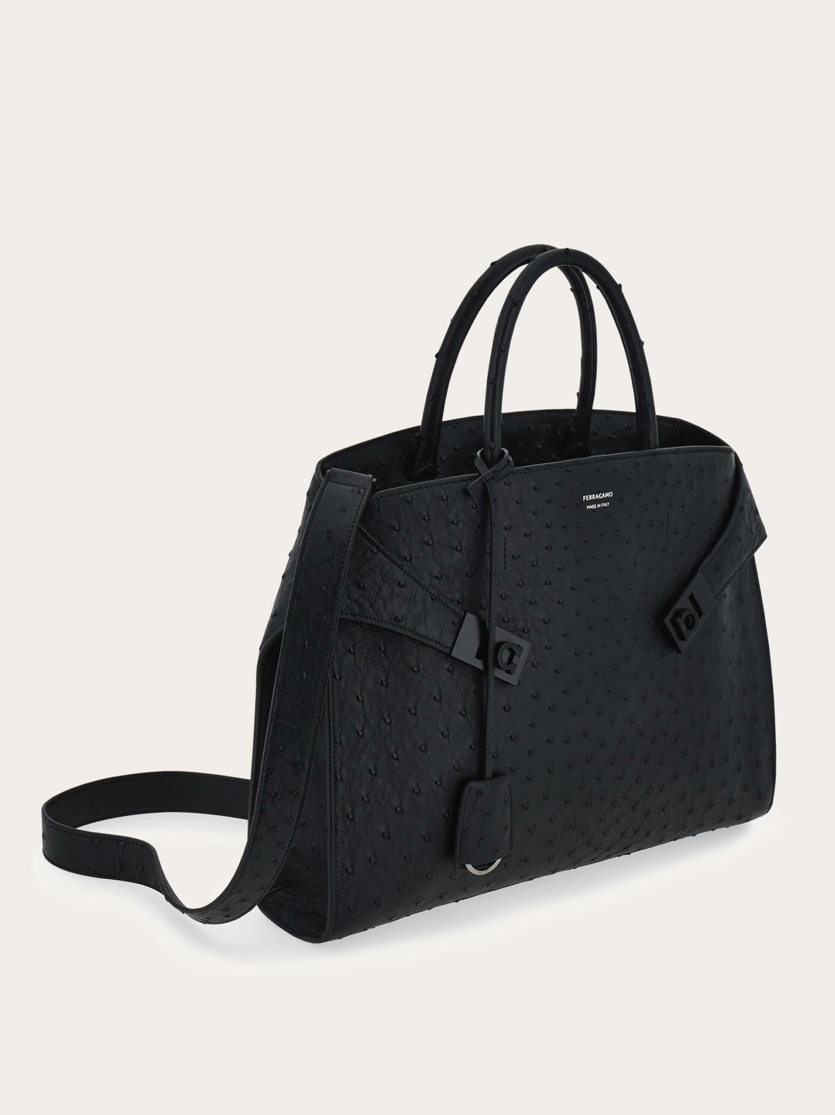 Ferragamo Mens Hug briefcase in Black