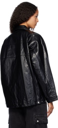 3.1 Phillip Lim Black Ranch Faux-Leather Jacket