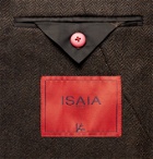 Isaia - Slim-Fit Herringbone Wool and Cashmere-Blend Blazer - Brown