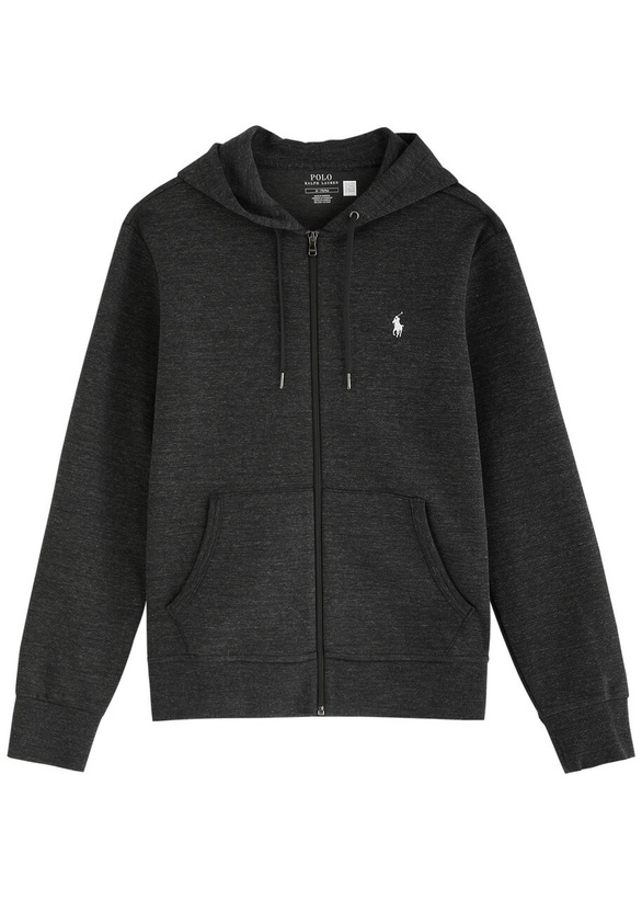 Photo: Polo Ralph Lauren Logo Hooded Jersey Sweatshirt Dark Grey