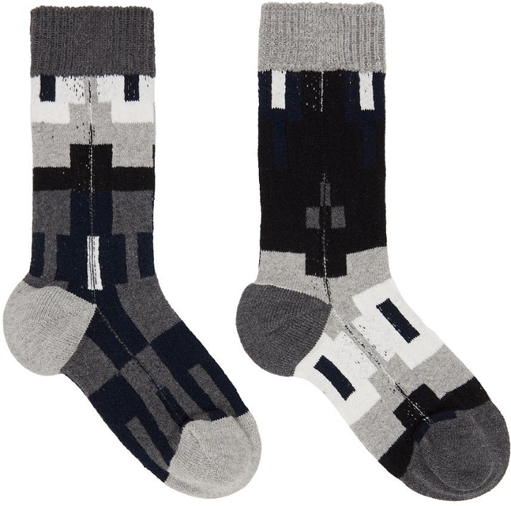 Photo: Sacai Black & Grey Nordic Socks