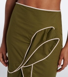 Adriana Degreas Ruffled cotton-blend midi skirt