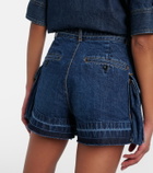 Sacai Belted denim shorts