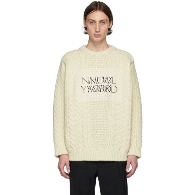N.Hoolywood Off-White Cable Knit Will Sweater N.Hoolywood
