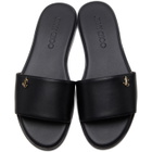 Jimmy Choo Black Minea JC Flat Sandals
