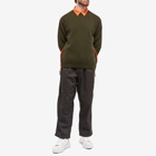 Comme des Garçons Homme Men's Lambswool Distressed Crew Knit in Khaki/Orange