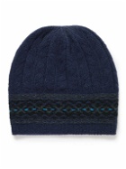 Johnstons of Elgin - Fair Isle Cable-Knit Cashmere Beanie