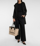 Burberry Medium leather-trimmed canvas tote bag