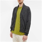 Jamieson's of Shetland Men's Elbow Patch Shawl Collar Cardigan in Charcoal