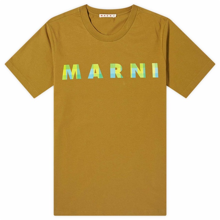 Photo: Marni Men's Gingham Logo T-Shirt in Creta