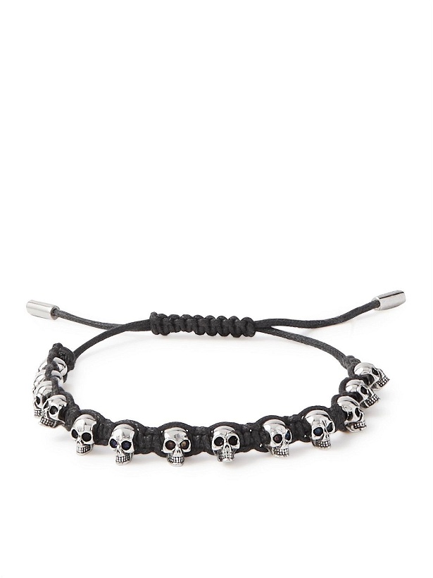 Photo: Alexander McQueen - Waxed-Cord and Silver-Tone Bracelet