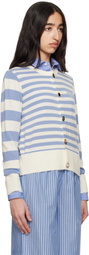 Charles Jeffrey LOVERBOY Blue & White Button Down Cardigan