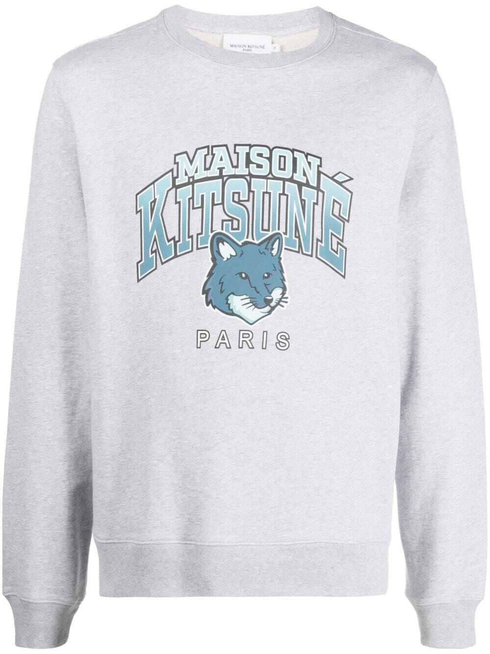 MAISON KITSUNE' - Campus Fox Logo Cotton Sweatshirt Maison Kitsune