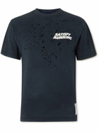 Satisfy - Distressed Logo-Print MothTech Cotton-Jersey T-Shirt - Black