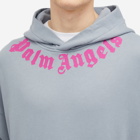 Palm Angels Men's Neck Logo Popover Hoodie in Grey