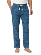 MC2 Saint Barth Man Printed Linen Calais Pants With Drawstring
