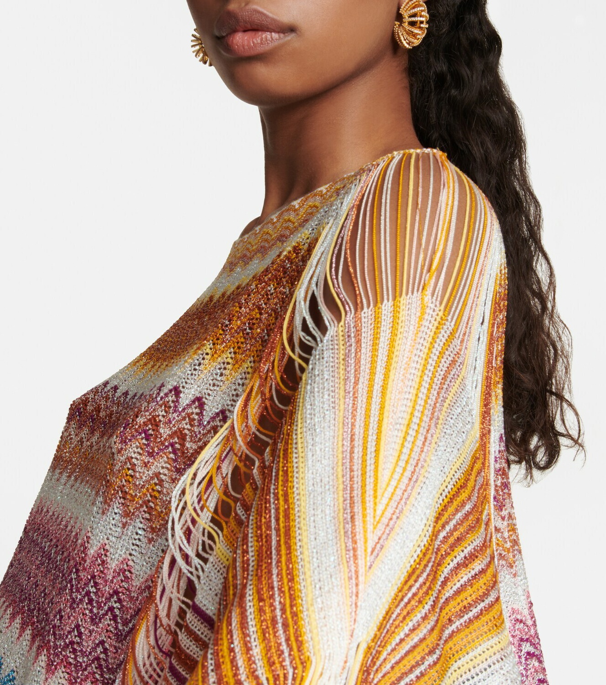 Missoni - Zig-zag fringed poncho Missoni
