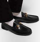 Gucci - Easy Roos Horsebit Collapsible-Heel Leather Loafers - Men - Black