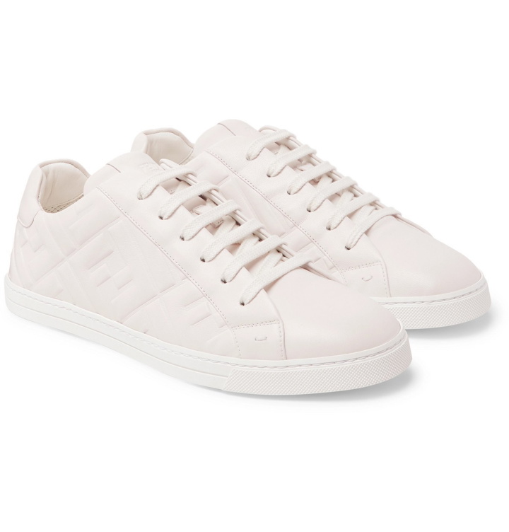 Photo: Fendi - Logo-Embossed Leather Sneakers - White