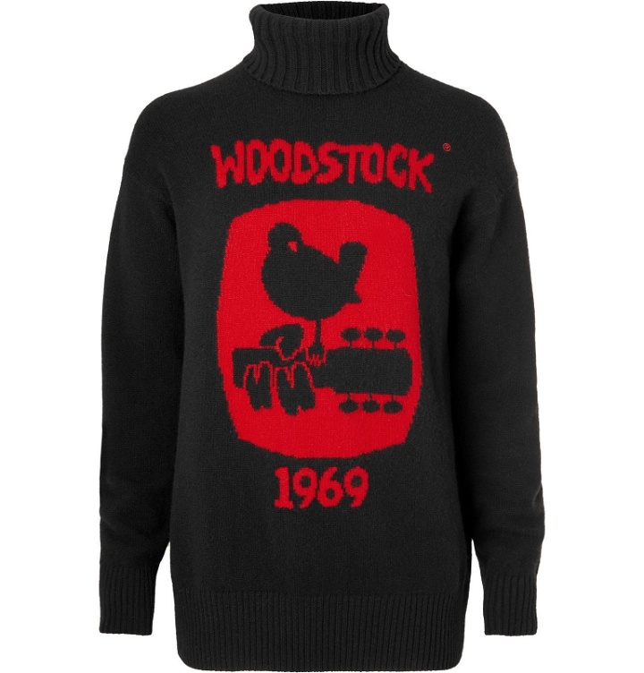 Photo: Moncler Genius - Intarsia Virgin Wool Rollneck Sweater - Black